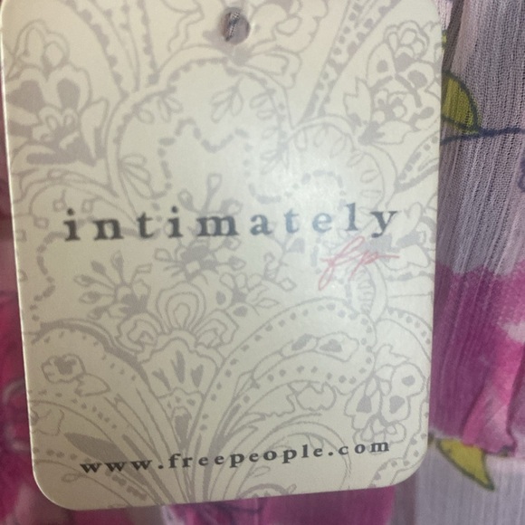 Free People Intimately Moon Phase Sheer Printed Midi Slip Pink Floral Sz L NWT - Picture 9 of 9